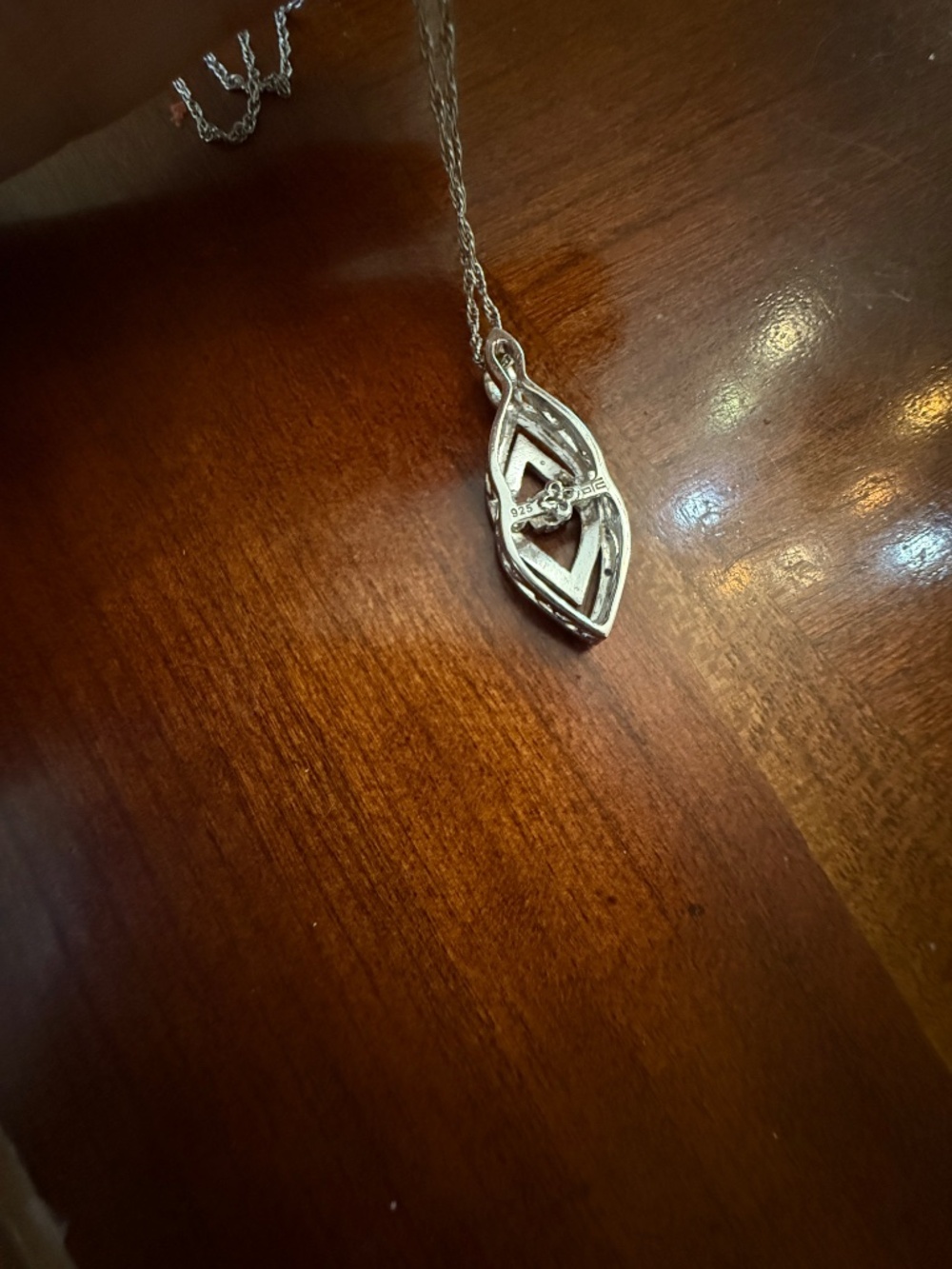 Silver diamond Marquise Pendant Necklace from Kay Jewelers - Picture 5 of 6
